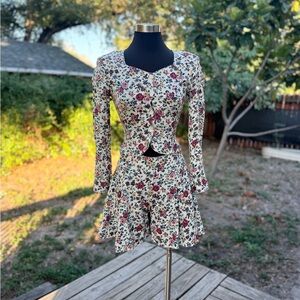 Vintage 90s The Limited Floral Matching Two Piece Shorts Set